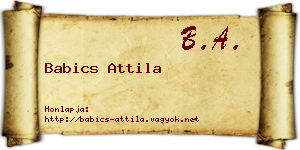 Babics Attila névjegykártya