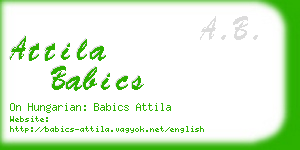 attila babics business card